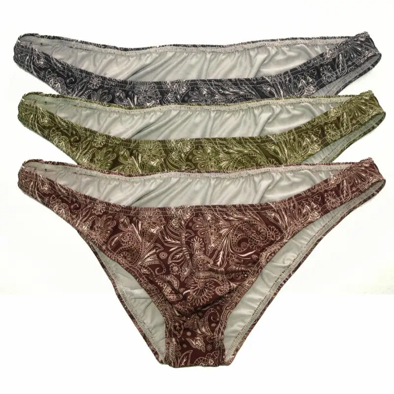 Vintage paisley pattern mens sexy ultra-low-waist bikini