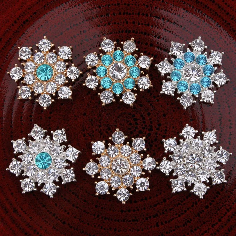 

30pcs/lot 25MM Clear Crystal Flatback Rhinestone Buttons For Kids Girls Hair Accessories DIY Craft Flower Centers Wholesale DIY