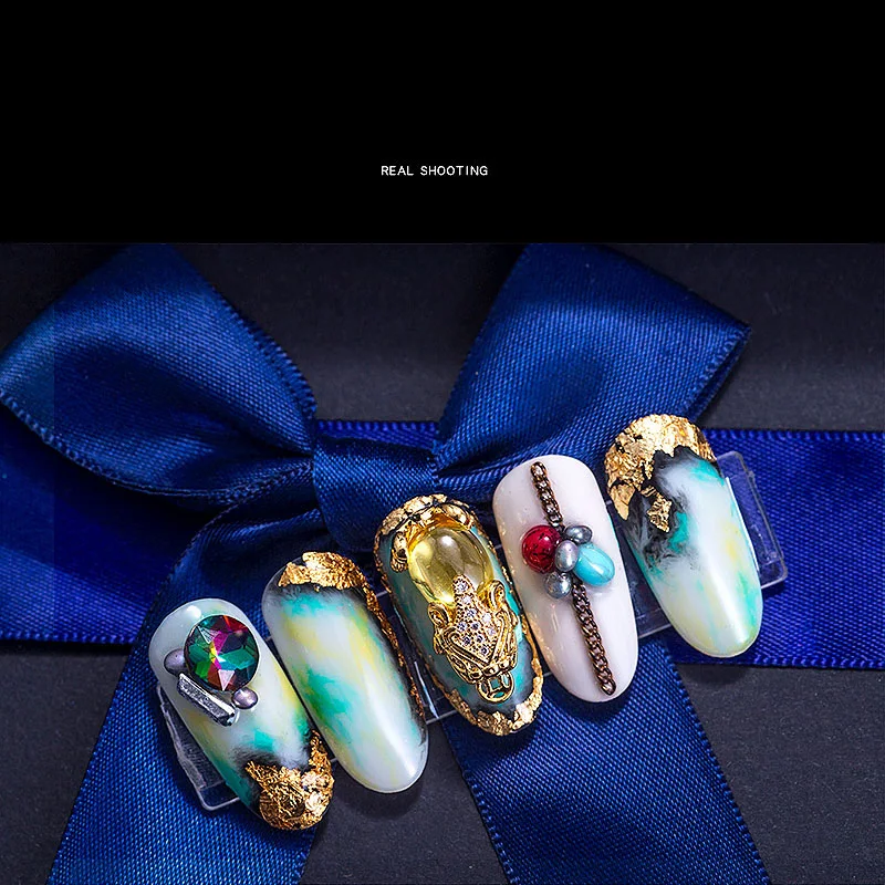 5pcs/lot Brave troops 3D Red metal Zircon Nail art Decoration luxury crystal New Year series nail Accessories Manicure Charms