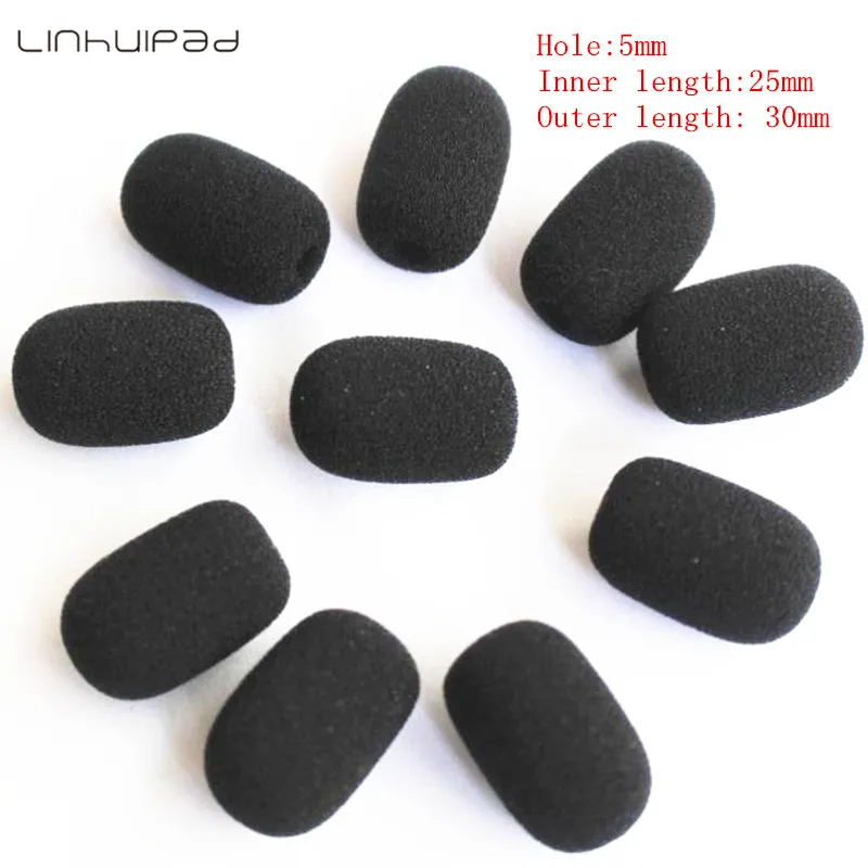 Linhuipad Microphone Foam Windscreens sponge windshields  5mm opening & 25mm inner length 10 pcs / lot for lapel microphones