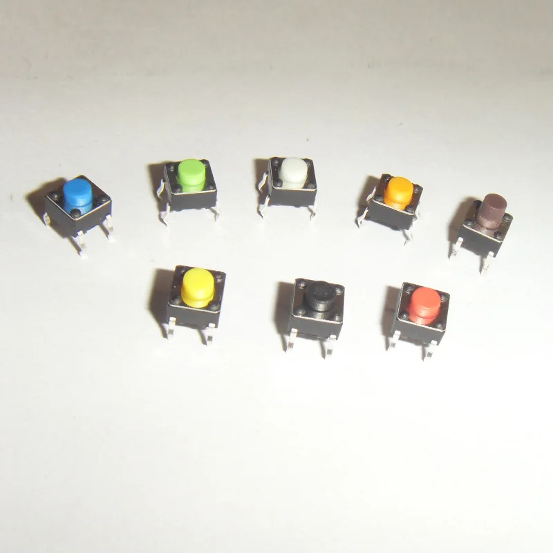 200pcs/lot 4 pins 6*6*7 mm Tactile Push Button Tact Switches 6x6x7mm Color Red//Yellow/Blue/Green/White etc.