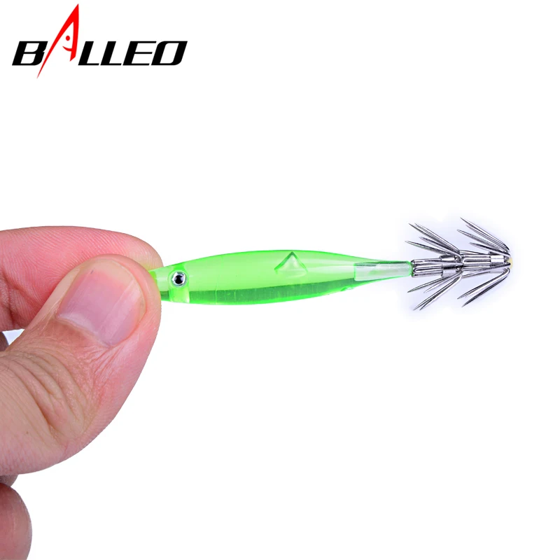 Balleo-하드 낚시 루어 7cm/3.5g 5 색, 오징어 고 탄소강 후크, 문어 크랭크 인공 지그, 오징어 새우 미끼, 10 개