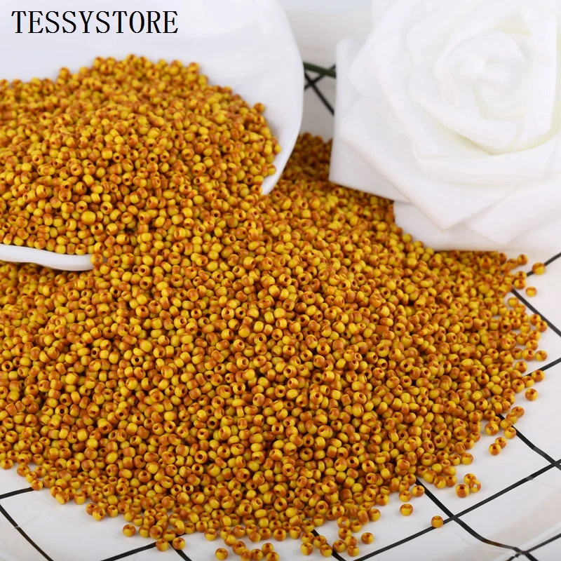 1000pcs/lot 2mm Two-color Beads Round Hole Glass Seed Beads Crystal Tricolor Beads For Jewelry Making Necklace Handmade DIY