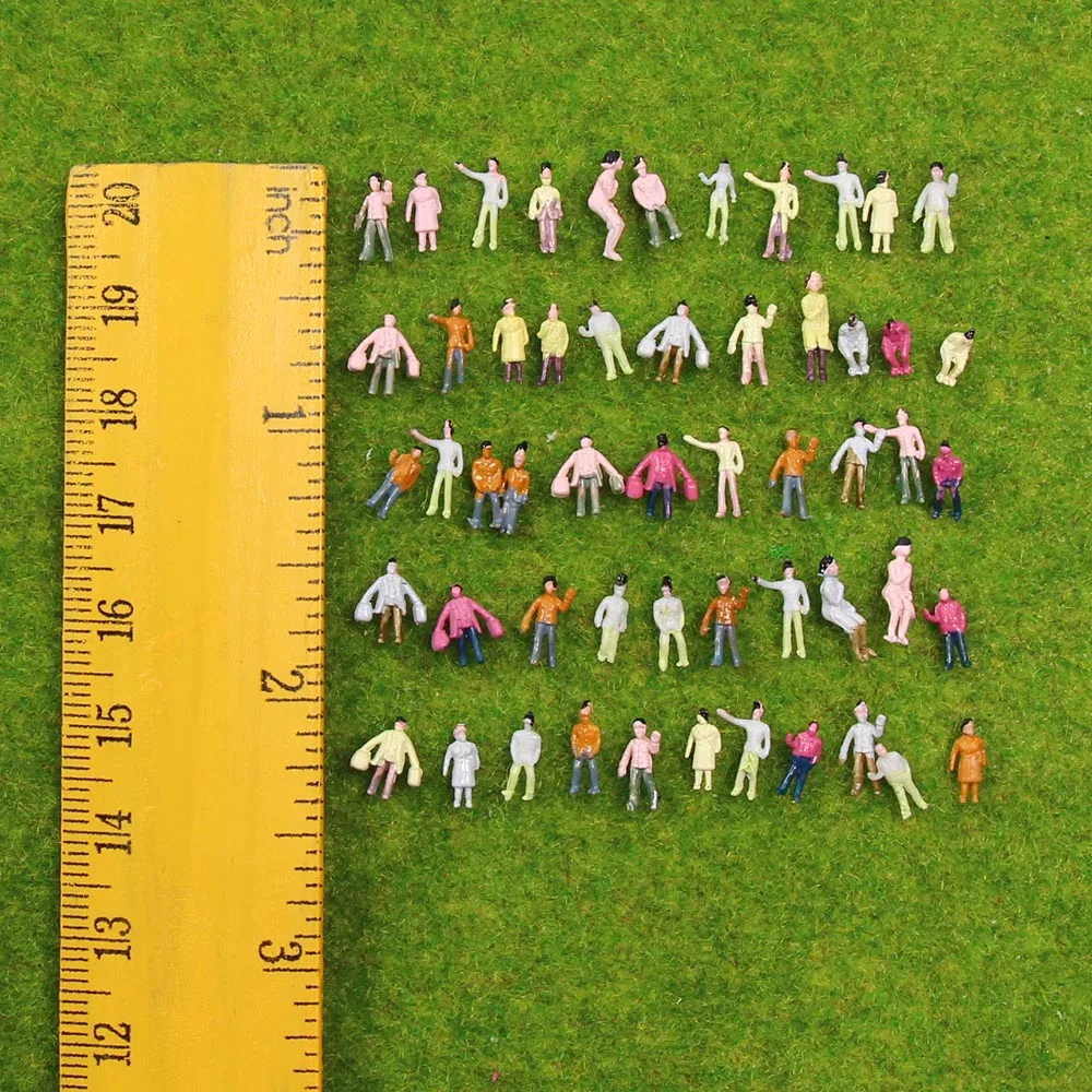 P200 100pcs Model Railway 1:200 Z Scale Painted People Figures Scenery Miniature Decoration