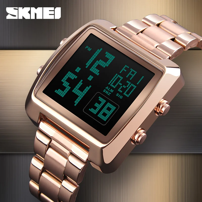 SKMEI Full Steel Mens Watches Top Brand Luxury Military Sports Watches Clock Waterproof LED Digital Watch Men Relogio Masculino