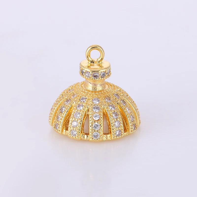 New Fashion Jewelry Shining Zircon Crown Floating Charms For Jewelry Making Diy Micro Pave Jewelry Connectors Bijoux Berloques