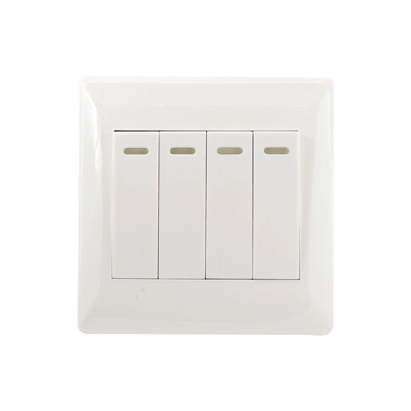 1/2/3/4 Gang 2 Way Push Button Switch Panel Wall Interruptor White PC Frame Panel Light Switch On/Off Wall Switch Controller
