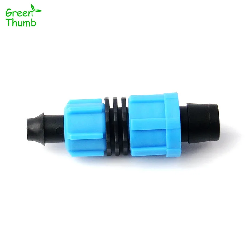 4pcs Outer Dia 16 mm Blue Drip Tape Bypass Connector With Double Thread Lock Connector Hose Fittings Adapter Garden Irrigation