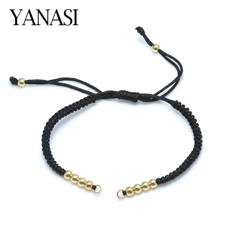 Red Black  Pink Blue Woven Rope String Adjustable Chain for Woman Man Children Bracelet Making Diy Handmade Connectors Bracelet