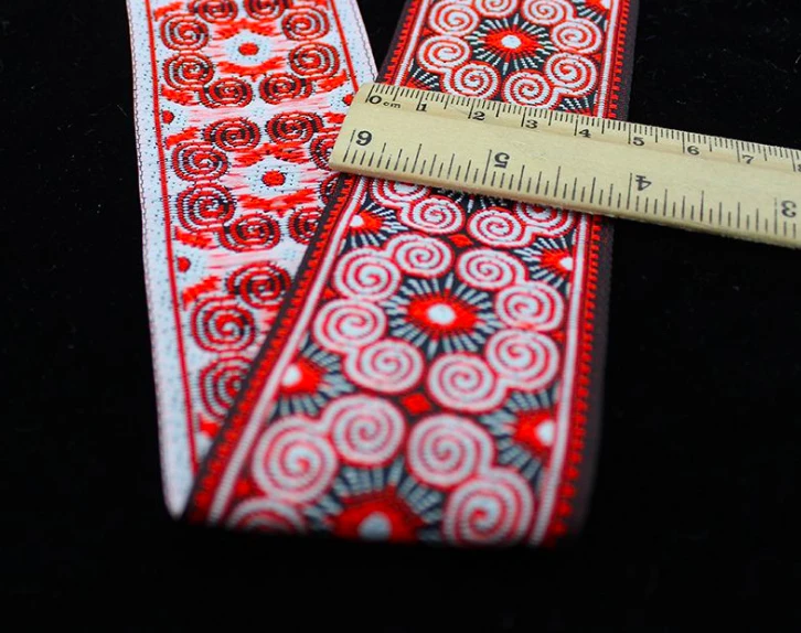 4 stoczni haft etniczne żakardowe taśmy taśma tkana taśma koronkowa wykończenia 5cm Tribal Boho do ubrania DIY torba prezent akcesoria Cross Stitch