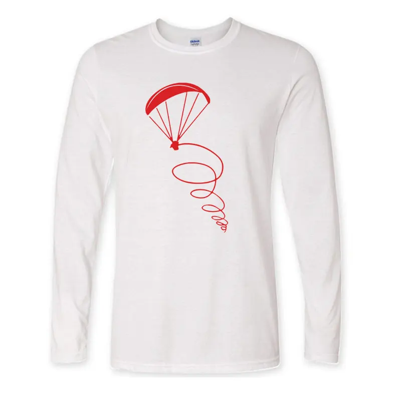 New Fashion men t-shirt paragliding fly pilot Design man cotton Long sleeves Casual O Neck tshirt bigger size tops