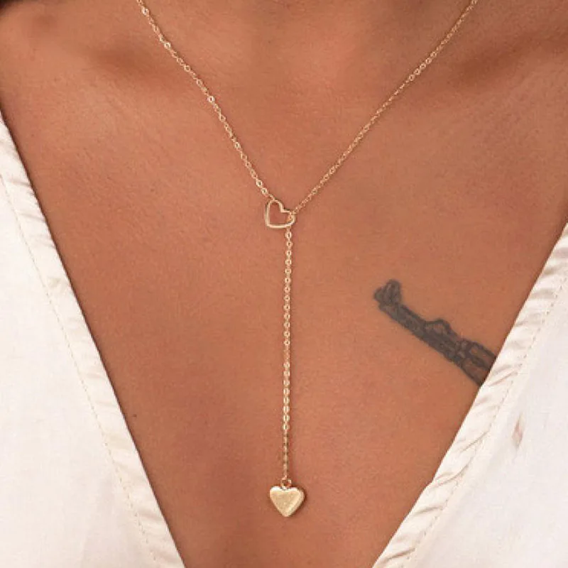 New European Heart Pendant Necklace for Women Romantic Cute Fashion Jewelry Adjustable Chain Necklace Punk Party Gifts