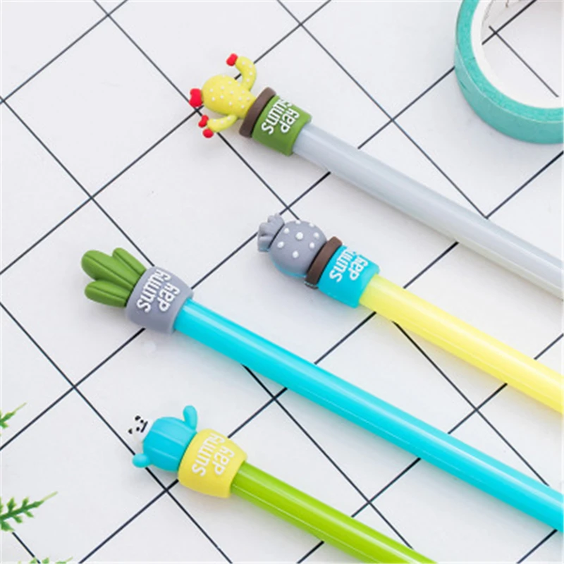 Kawaii Creative Cute Cactus Pen marker Neutral gel pen student stationery school office supplies Kawaii stationery wholesale sta