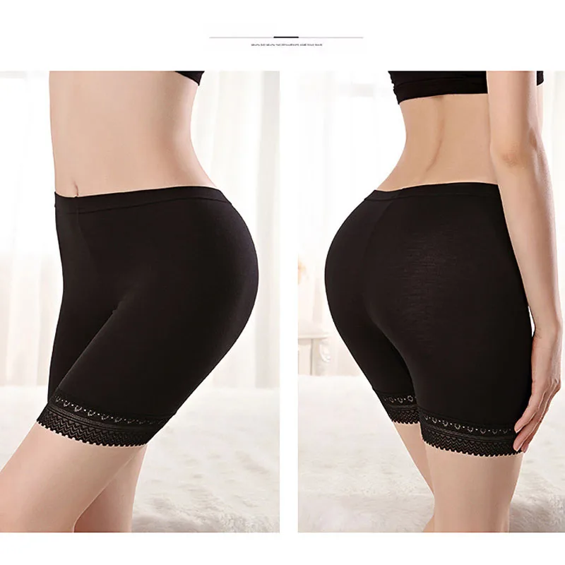 4XL/5XL/6XL Safety Short Pants Women Soft Cotton Seamless Short Pants Plus Size Summer Under Shorts Lace Breathable Short Tights