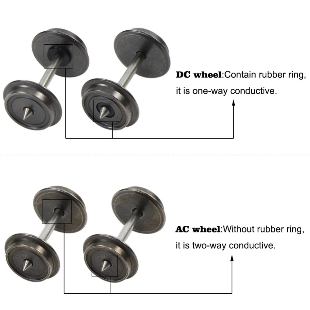 Evemodel 12pcs/24pcs HO Scale 1:87 36" Metal AC Wheelsets for Model Trains Wheel HP0387