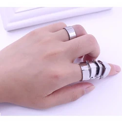 The Latest Fashion Trend Retro Punk Style Creative Joint Armor Knuckle Metal Ring Men And Women Can Wear Jewelry Gift