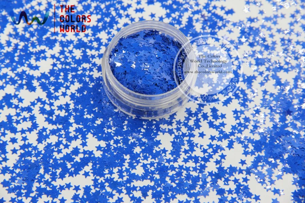 TCH310  3.0 MM Size   Solvent Resistant  Mate Colors Stars shape glitter  for nail polish,nail art  or other Navy Blue