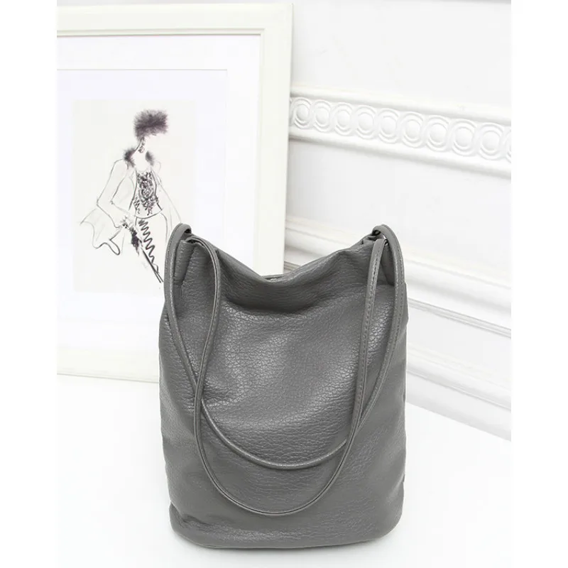 Women\'s Soft Leather Handbag High Quality Women Shoulder Bag Luxury Brand Tassel Bucket Bag Fashion Women\'s Handbags