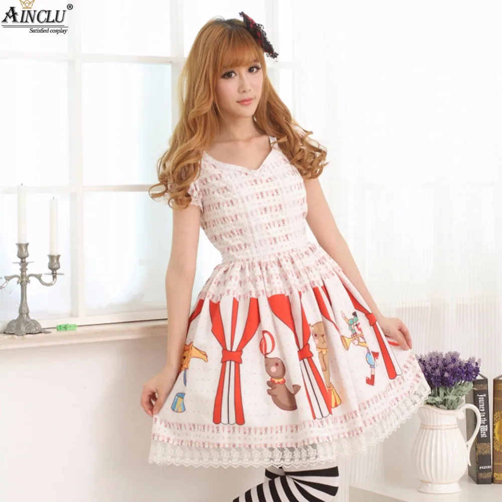 Asweet doce estilo feminino poliéster branco mágico macio adorável doce bonito princesa lolita vestido