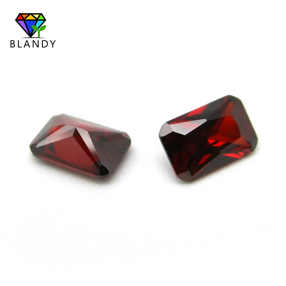 Size 4*6mm~13*18mm Octangle Shape Cubic Zirconia Stone 5A Garnet CZ Stone Synthetic Gems For Jewelry
