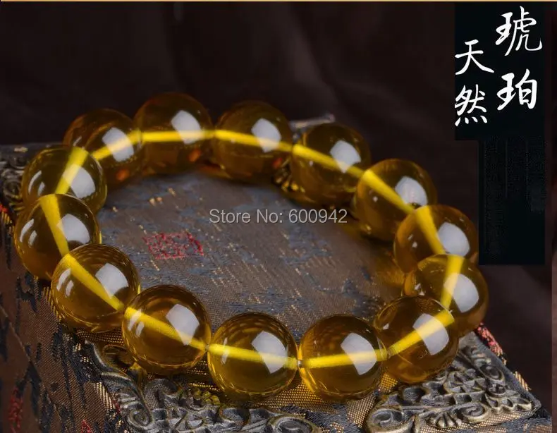 16mm golden amber Bangle burnish bead Mala bracelet Apotropaion talisman