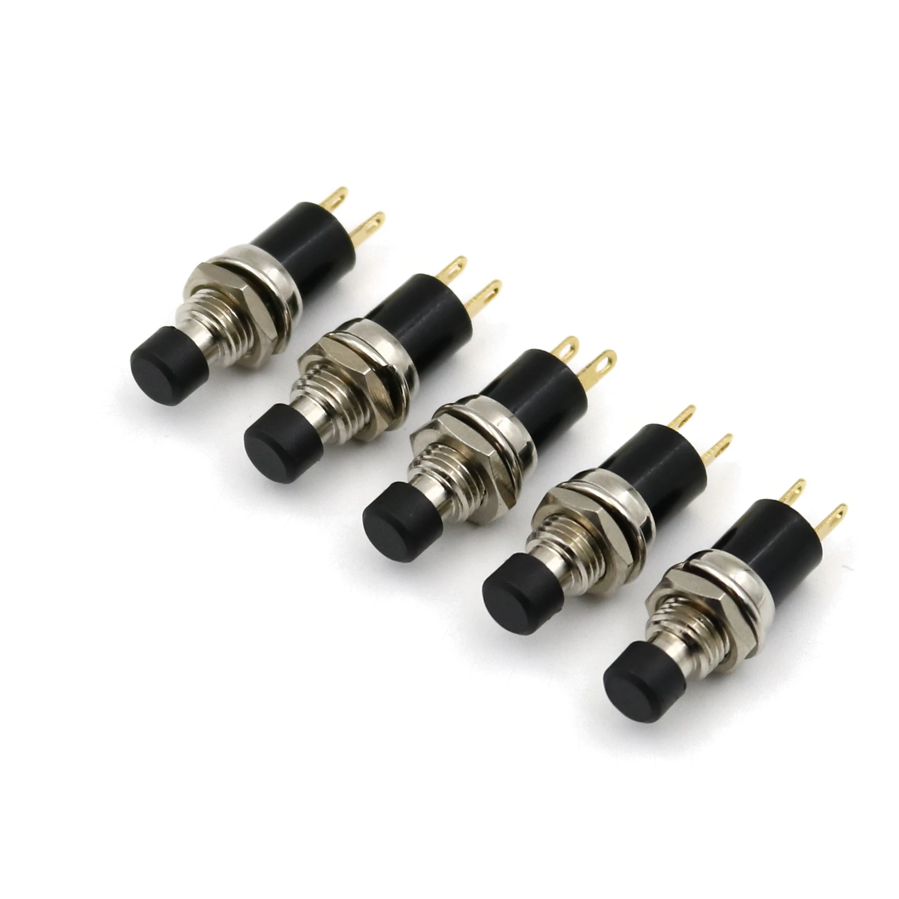 5Pcs PB05A 7mm ON-OFF 2Pin Latching Self-Locking SPST Normally Open Mini Push Button Switch