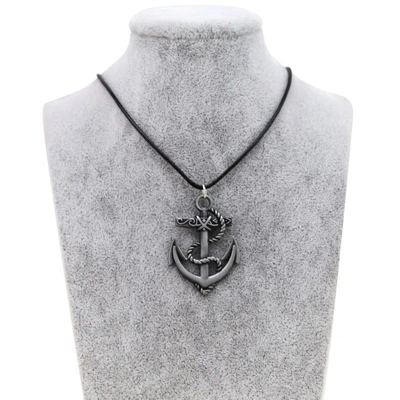 Anchor Choker Necklace For Women Retro Leather Chain Anchor Necklaces Pendants Men Jewelry Party Gift