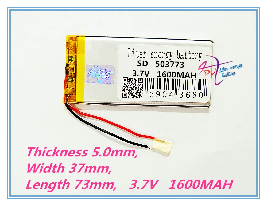 بطارية الجهاز اللوحي 503773 3.7 V 1600 MAH 3.7 V 053773 ليثيوم بوليمر بطارية mp4 MP5 GPS والملاحة الإلكترونية المعدات