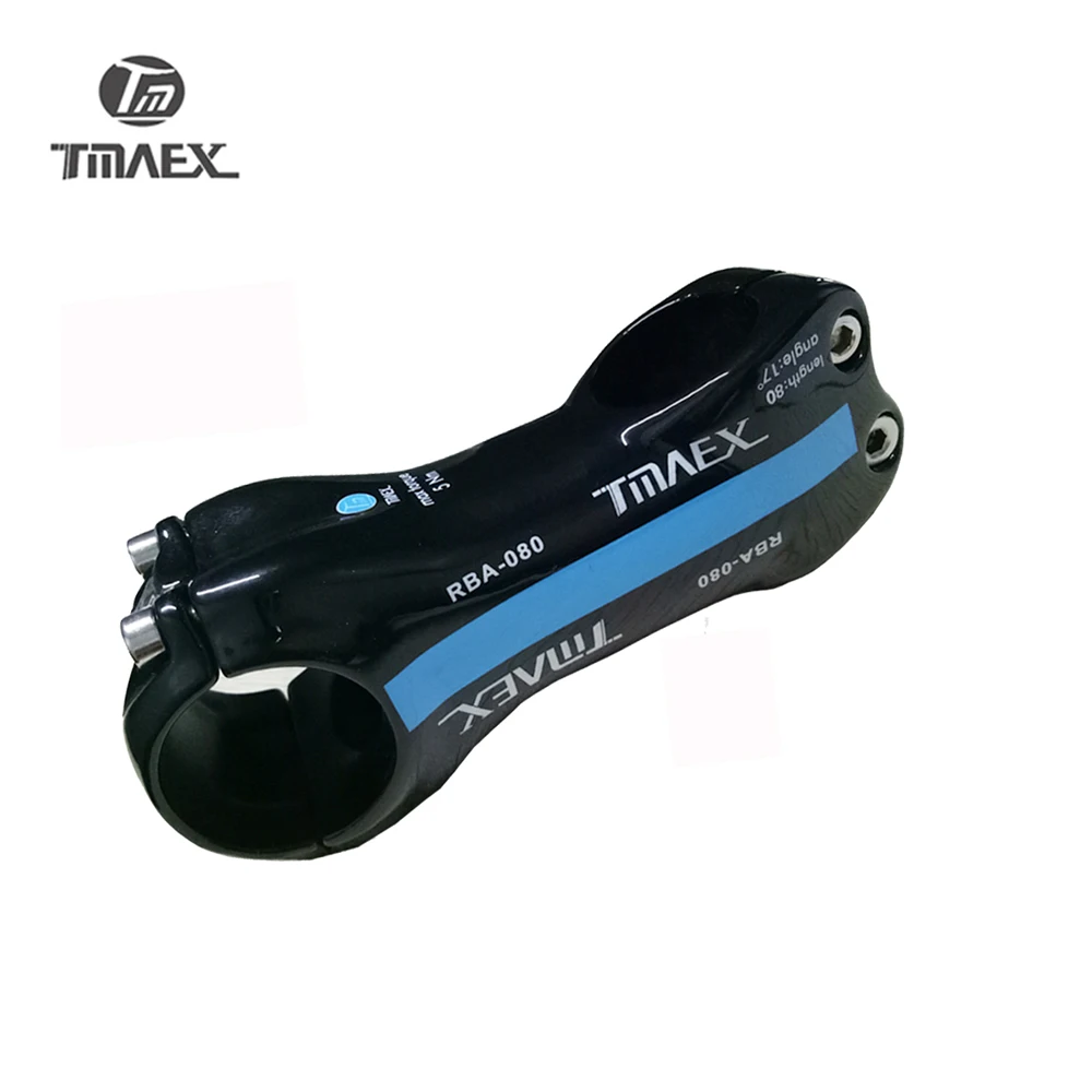 TMAEX-Bicycle Carbon Stem, Road Bike Stems, MTB Stems, 6 Degree, 17 Degree, Blue Gloss, 80mm, 90mm, 100mm, 110mm, 120mm, Bicycle