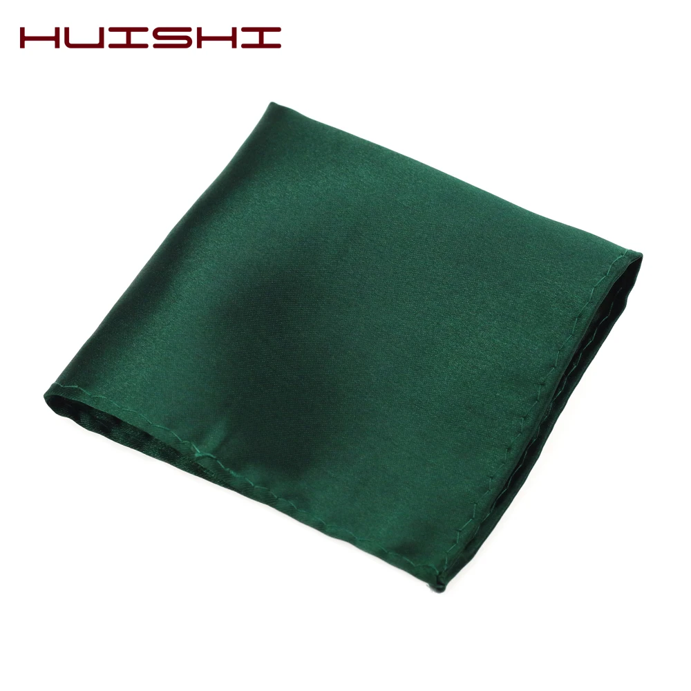 HUISHI 38 colors Solid Color Vintage Fashion Party Pocket Hanky High Quality Men's Handkerchief Groomsmen Pocket Square