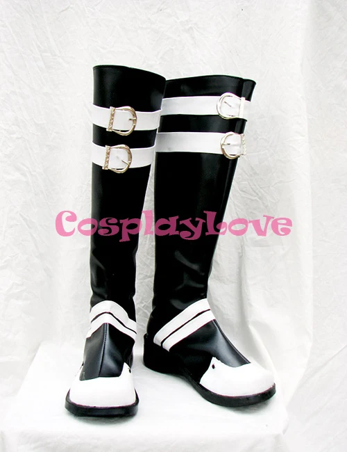 D.Gray-man Yu Kanda Black Cosplay Shoes Long Boots Hand Made Custom-made For Halloween Christmas CosplayLove