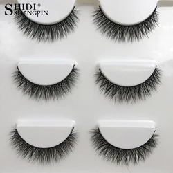 SHIDISHANGPIN 1 box mink eyelashes natural long 3d mink lashes short  Cross Messy false eyelash 8mm 3 pairs mink eyelashes X05