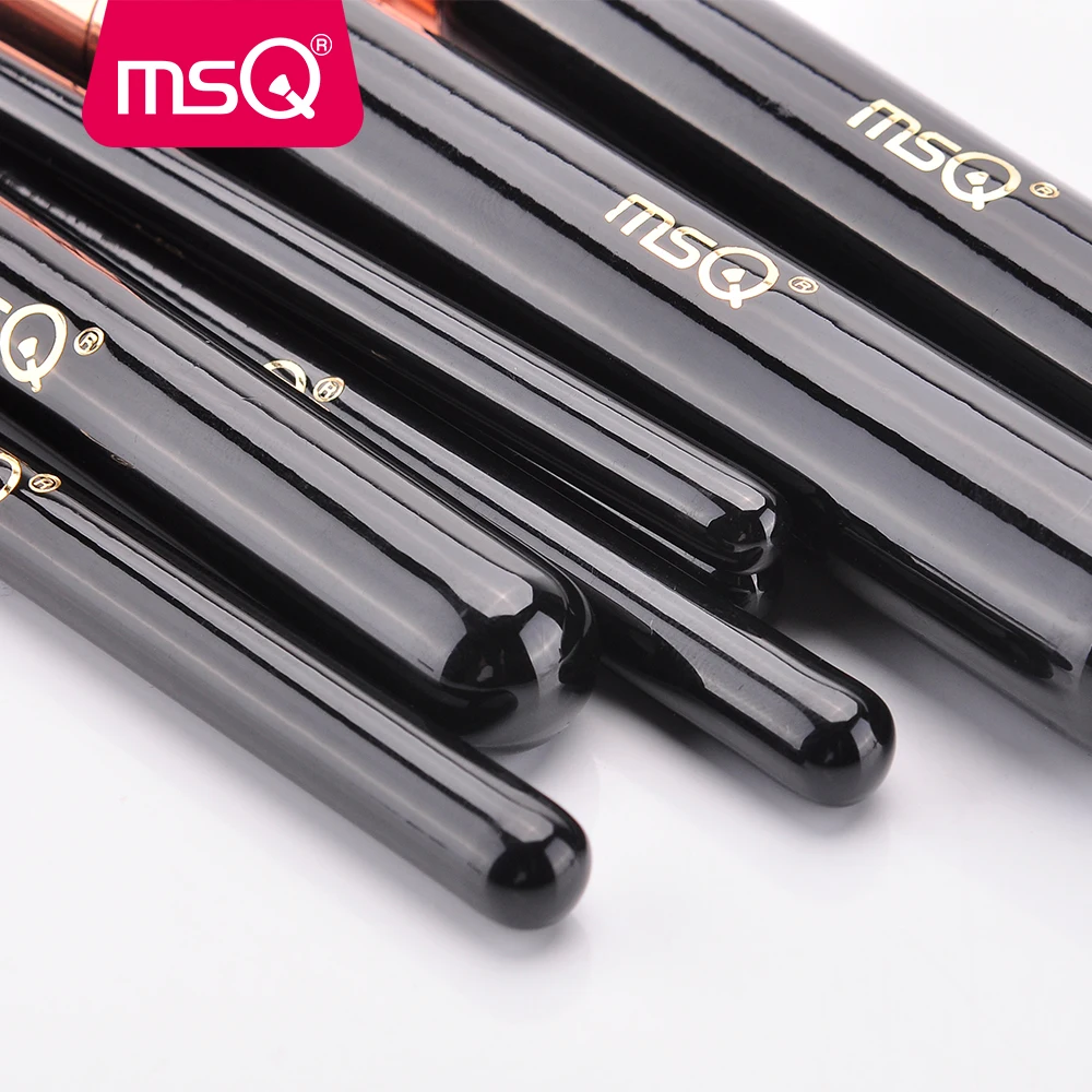 Msq-プロのメイクブラシセット,10個,ピンクゴールド/ブラック,パウダーファンデーション,コレクター,チーク,シェーダー用