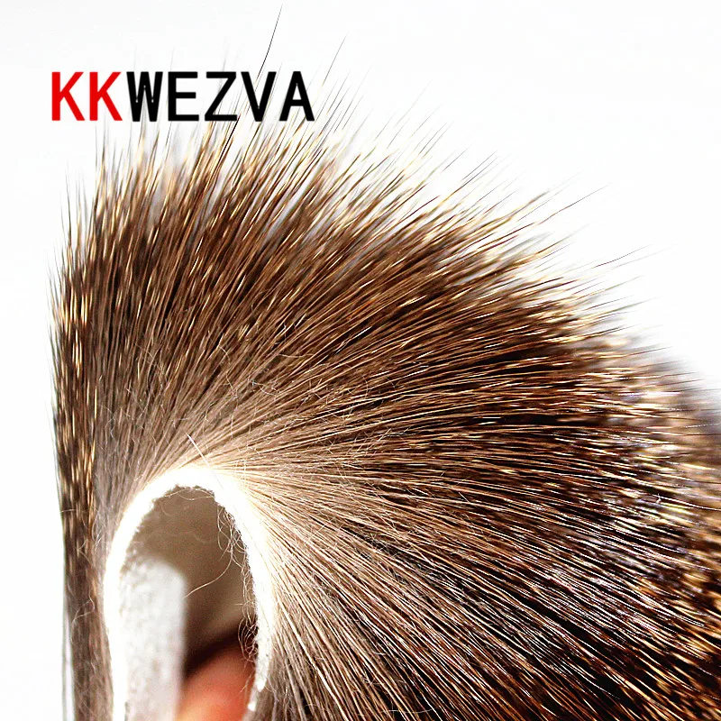 KKWEZVA 8X8cm Body Deer Hair Patch Caddis Stimulater lej pływający suchy materiał muchowy wędkarstwo wiązanie muchowe skrzydło Natural Color