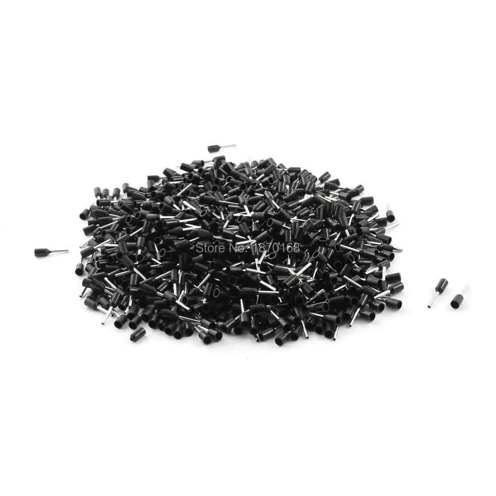 1000 Pcs AWG22 kawat Crimp isolasi Ferrule kabel pin, Terminal akhir E0508