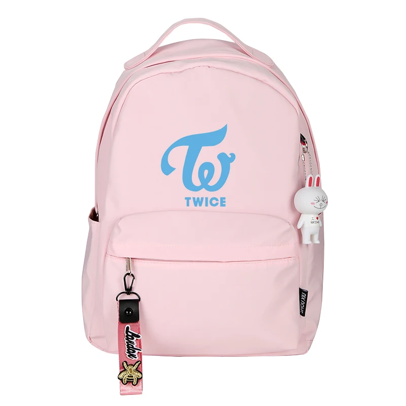 Korean Group TWICE Girl Pink Backpack Candy Color Women Daypack Nylon School Bags for Teenage Girls Mochila Feminina Rugzak