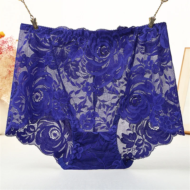 Panties For Women New Female's Briefs Sexy Lingeries Lace Transparent Flowers Plus Size 7XL Candy Colors Underwears image 5
