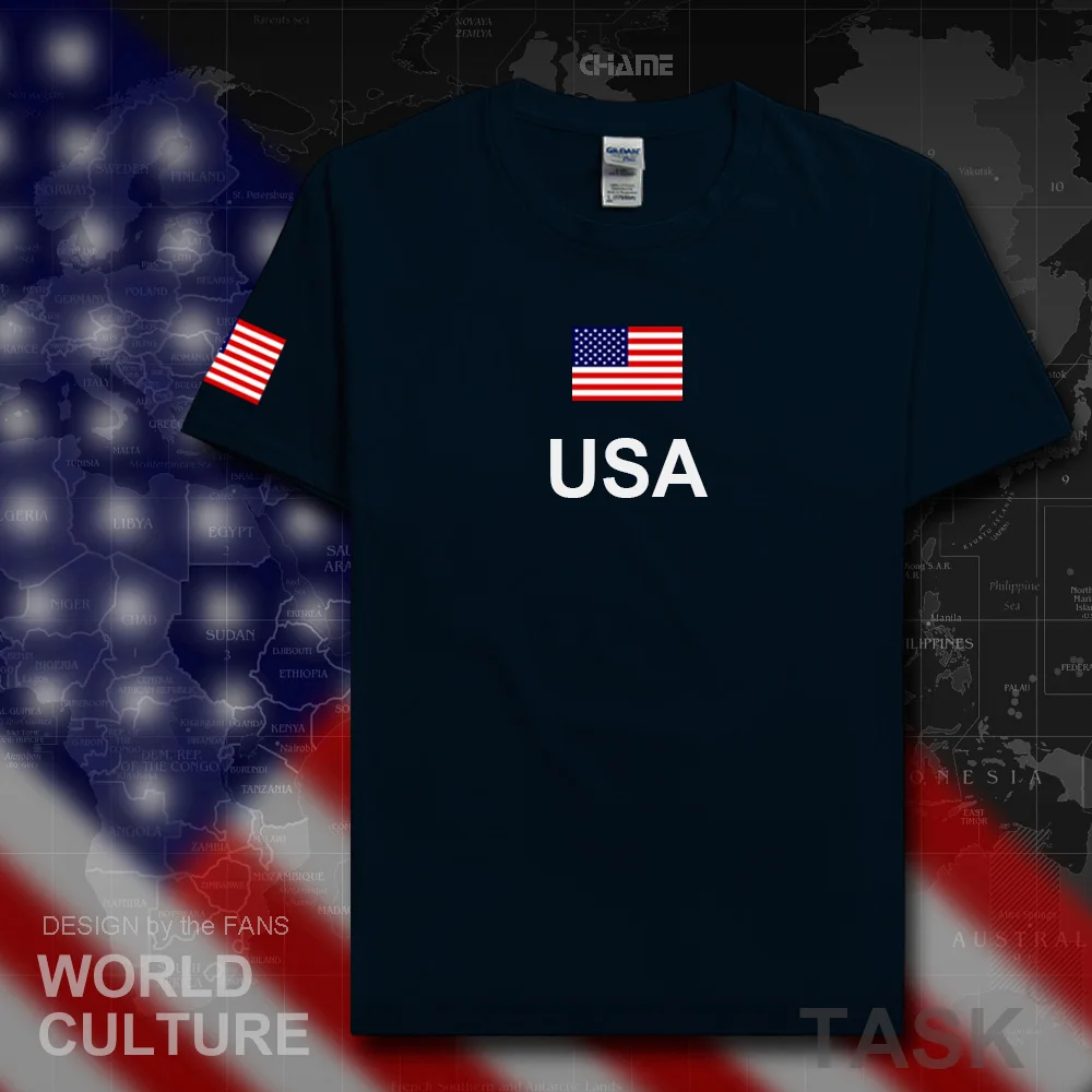 United States of America USA US t shirt man jerseys 2017 t-shirts 100% cotton nation team cotton meeting fans streetwear fitness