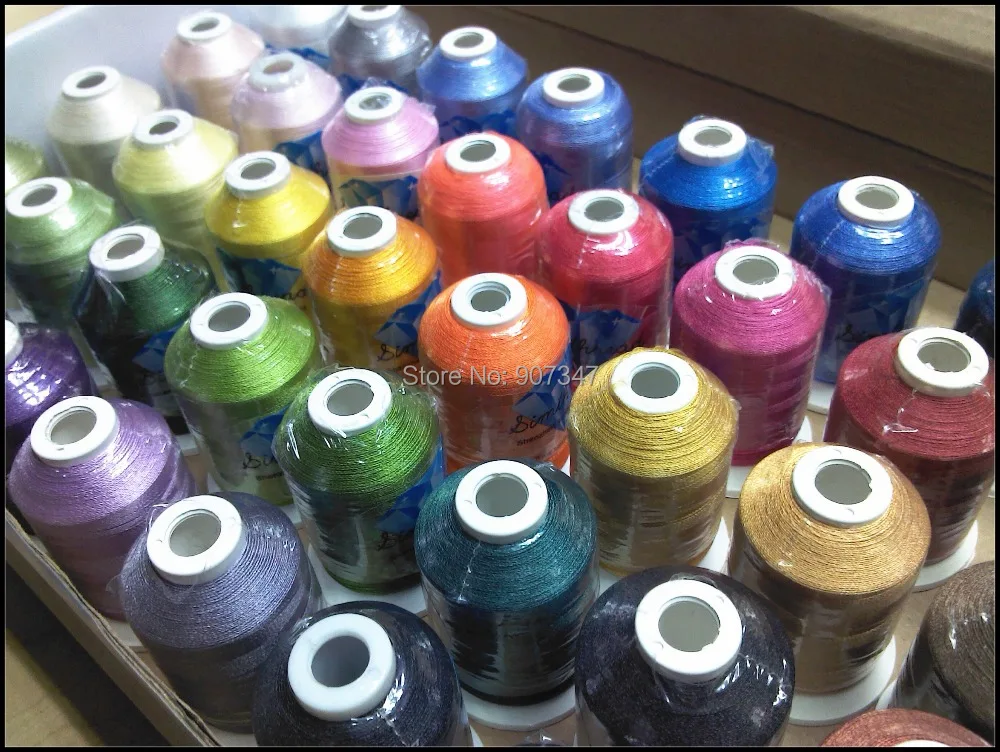 40 Brother Colors/kit Polyester Embroidery Machine Spools Thread, 1000M/pc