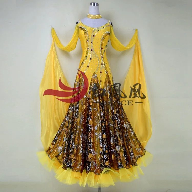 

High-end International Standard Ballroom Smooth Dance Competition Dress, /Ballroom Standard Tango Waltz Dance Dress