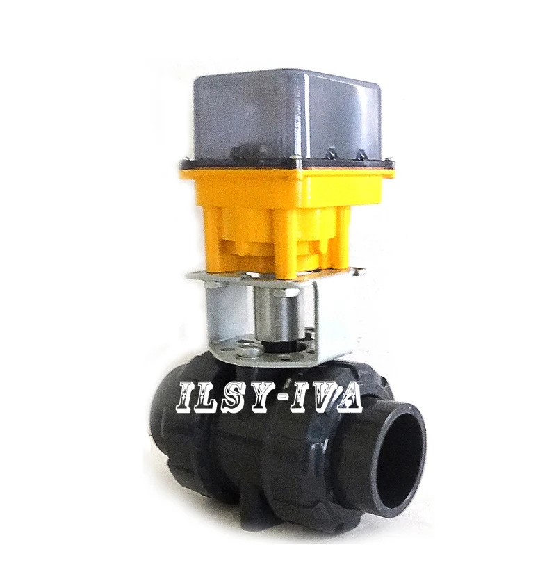 

G1 1/2" PVC motorized ball valve,two-way DC12V/24V CR03/CR04 electric ball valve