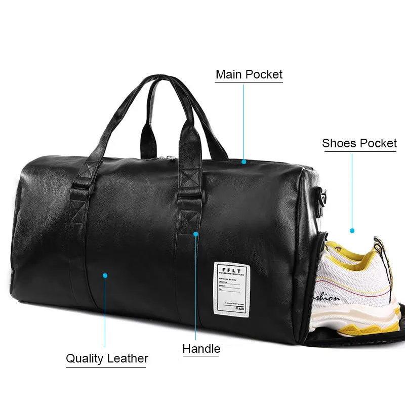 Sporttas Lederen Sport Zakken Droog Natte Zakken Mannen Training Voor Schoenen Fitness Yoga Reizen Bagage Schouder Sac De Sport tas XA512WD