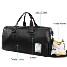 Leather Gym Sports Bag Men #3