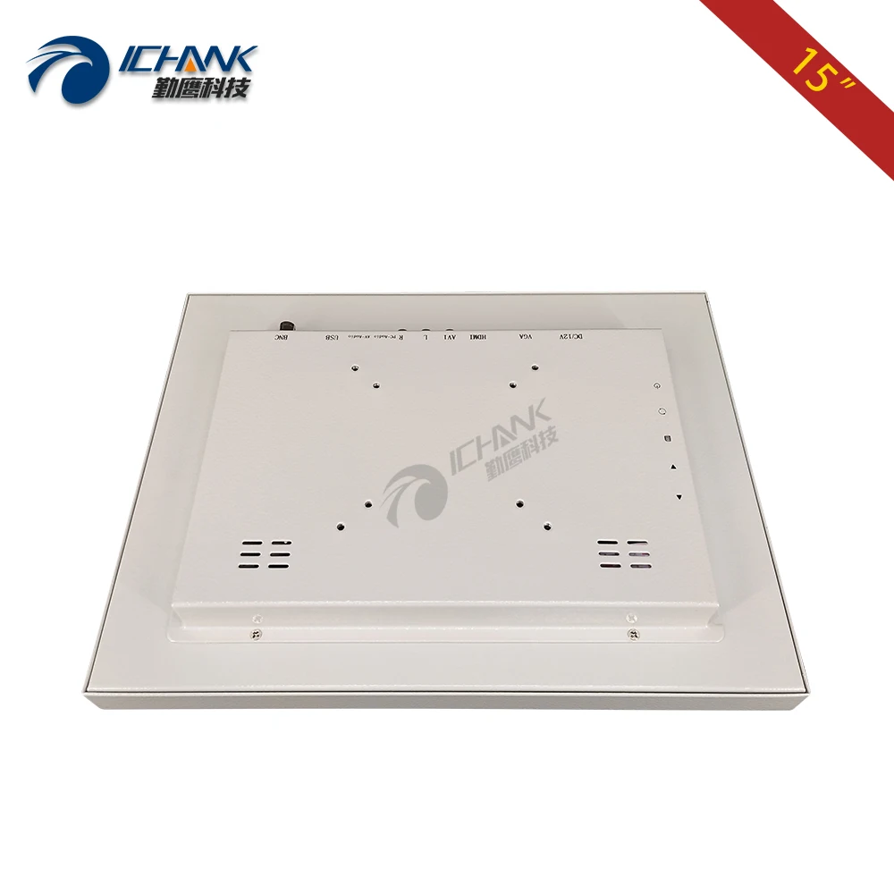 15" inch White Monitor with 1024x768 Light Gray Metal Shell Driver Free Multi-point Capacitive Touchscreen Display, ZB150TC-59GD