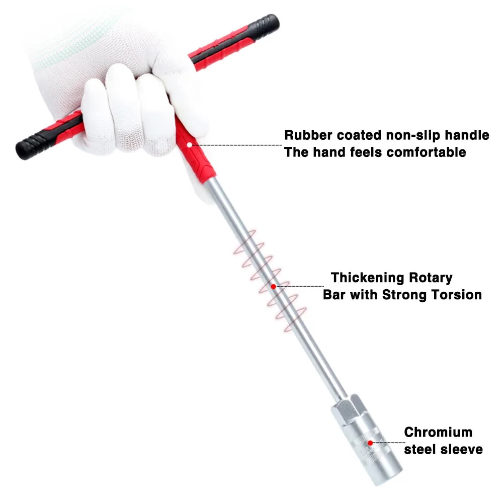 8/10/12/13/14mm Hexagon Wrench T Handle Socket Wrench Screwdriver Metal Hex Nut Key Manual Tool Screwdriver