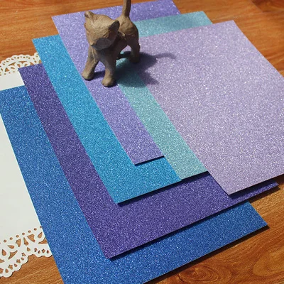 A4 Purple And Blue Hight Grade Super Glitter Craft Paper Cardstock Party Gift Card Decor DIY Scrapbooking Paper Pack