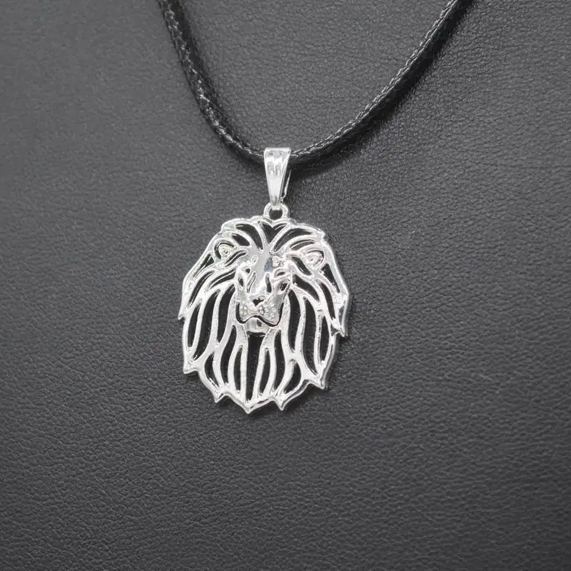 Women's Rope Chain Hollow Out Lion Necklaces Jewelry Metal Animal Pendant Necklaces