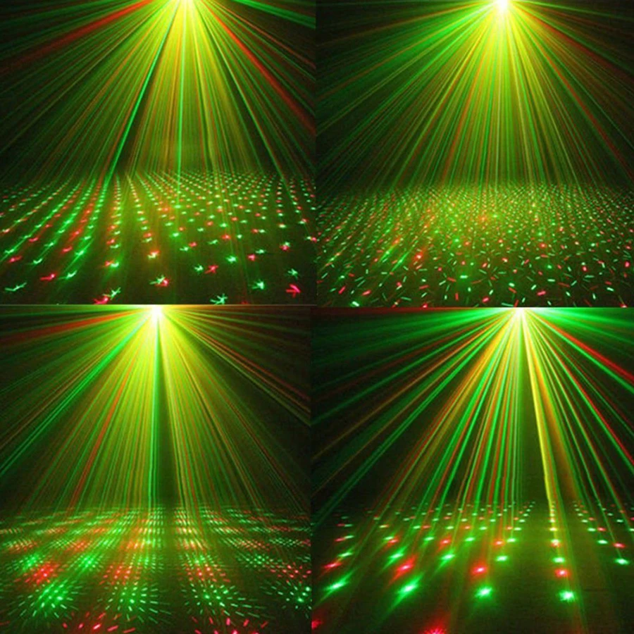 LED Disco DJ Party Laser Projector Light Auto Flash Sound Activate Red & Green Stage Lighting Effect Xmas Party Club Laser Light