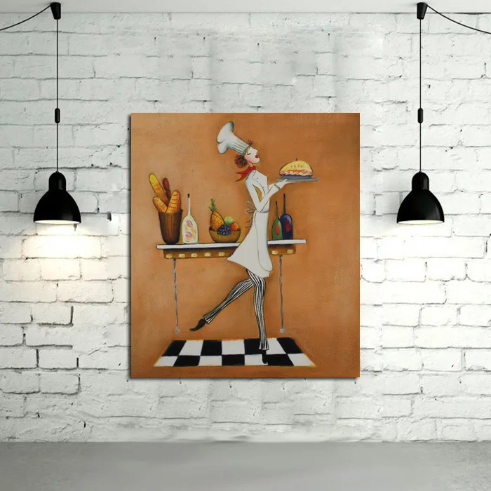 

pop art Handpainted Canvas Oil Paintings Artwork wall Pictures Lovely Cook Wall Stickers for Home Decoration no frame best gift