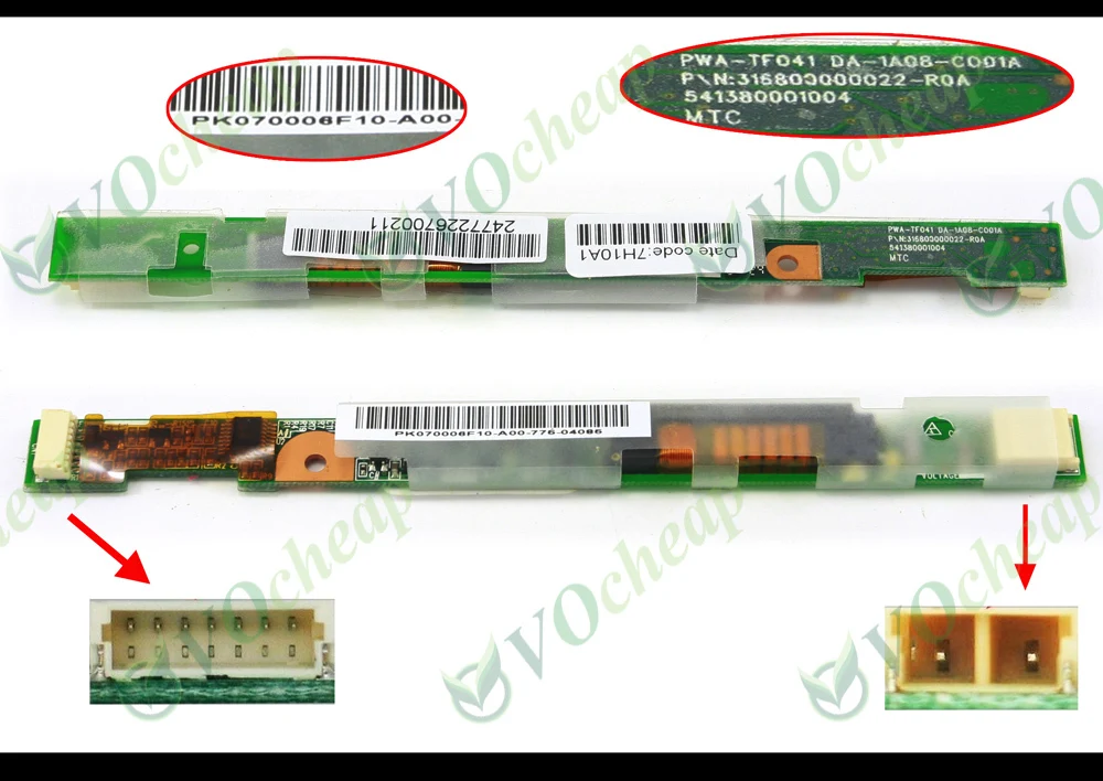 Inversor LCD 316800000022-R0A para HP 500 510 520, para Compaq Presario Nx6125 14,1 " - 448332-001 PK070006F10, 2 unidades